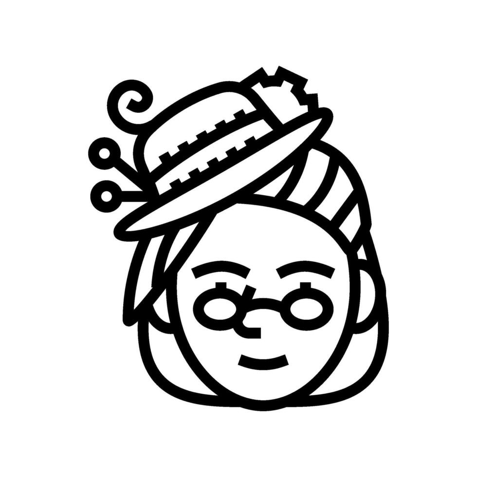 steampunk fêmea vintage avatar linha ícone ilustração vetor