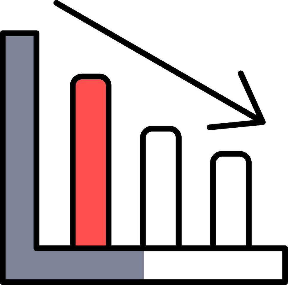 linha gráfico preenchidas metade cortar ícone vetor