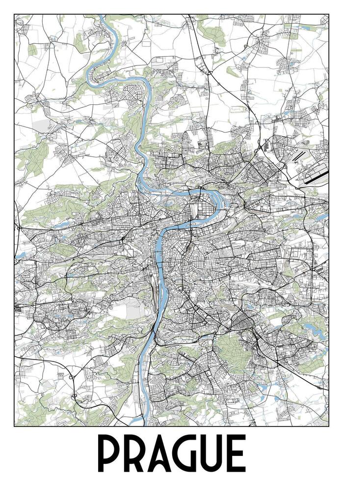 poster mapa arte do Praga, checa vetor