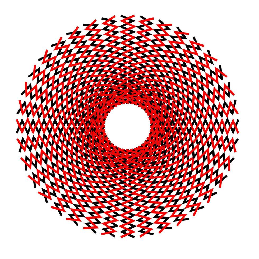 abstrato volta padronizar dentro a Formato do vermelho e Preto cruzes arranjado dentro uma círculo em uma branco fundo vetor
