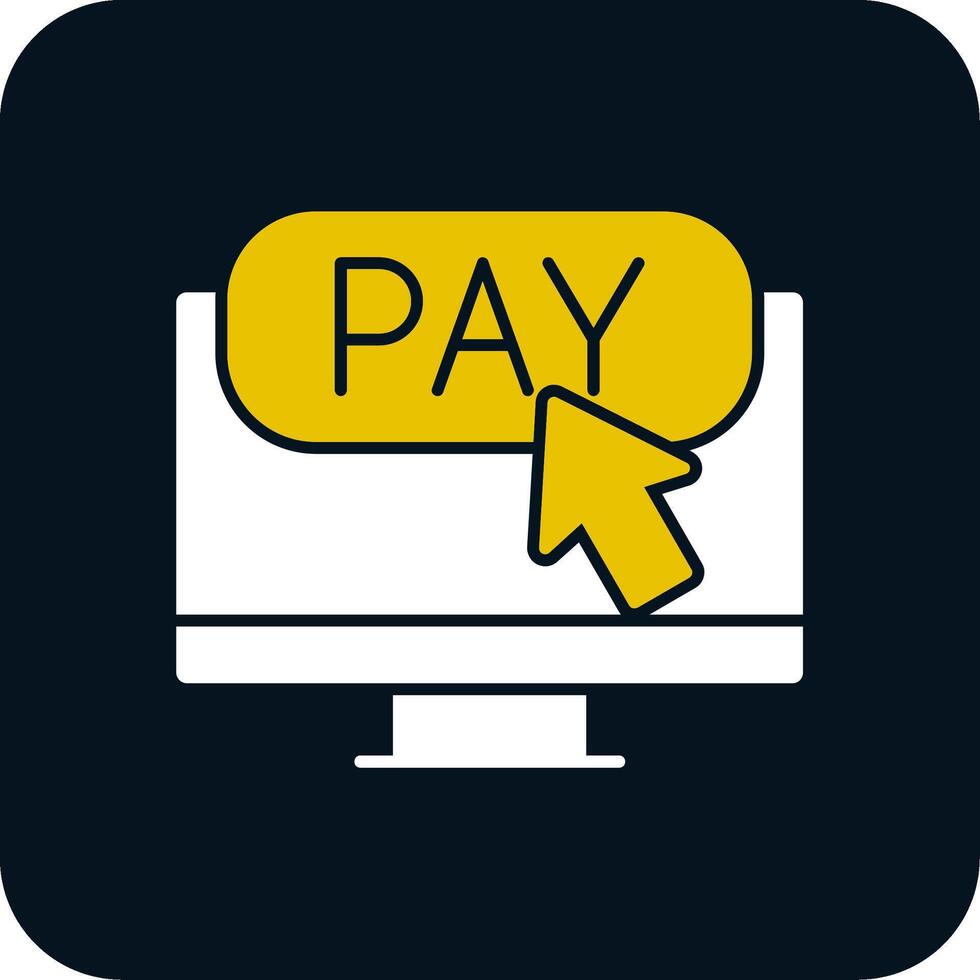 ícone de duas cores de glifo de pagamento online vetor