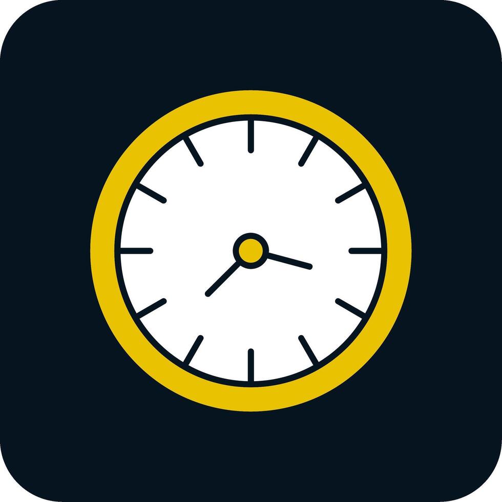 ícone de duas cores com glifo de relógio vetor