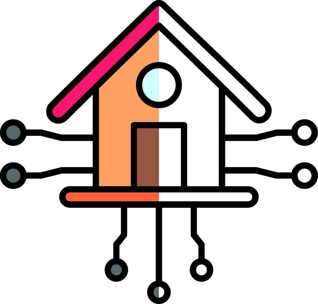 inteligente casa preenchidas metade cortar ícone vetor