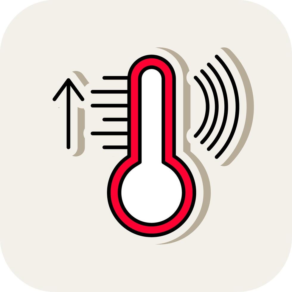 inteligente temperatura linha preenchidas branco sombra ícone vetor