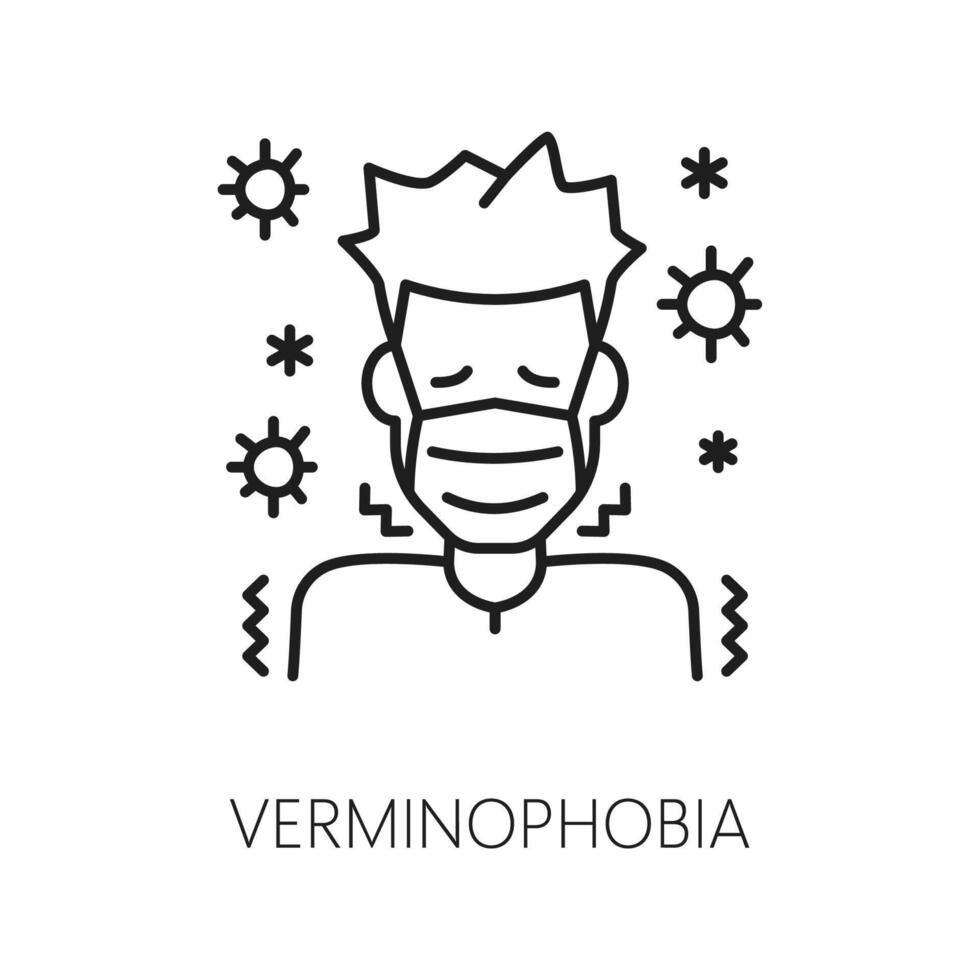 humano verminofobia fobia ícone, mental saúde vetor