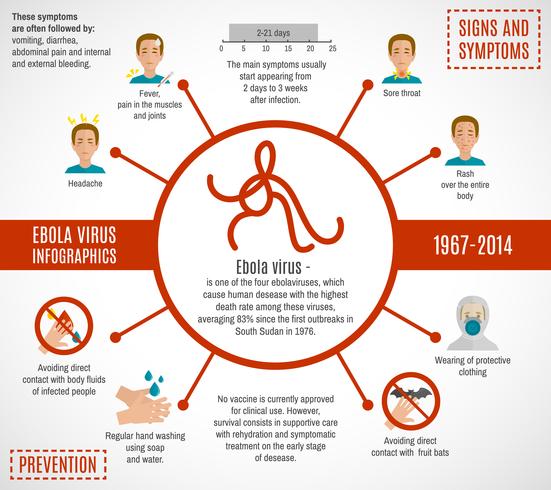 Infografia de vírus Ebola vetor