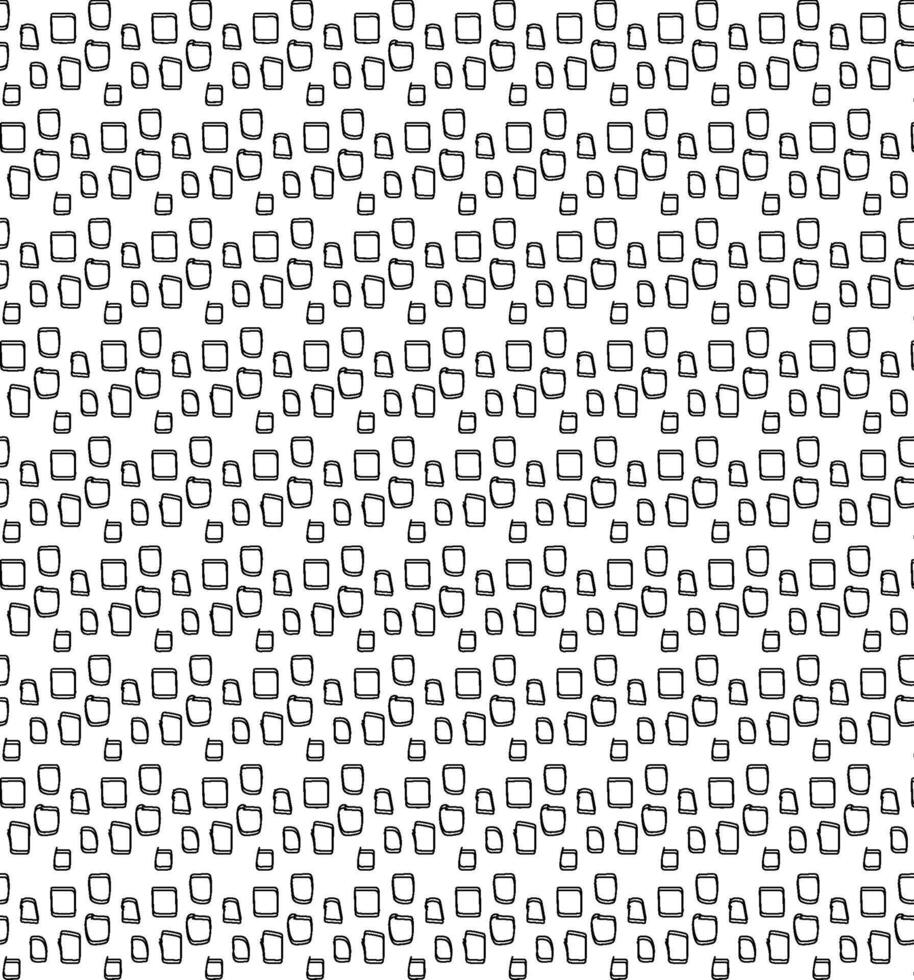 geométrico textura desenhado dentro rabisco estilo dentro a Formato do Preto quadrados em uma branco fundo vetor