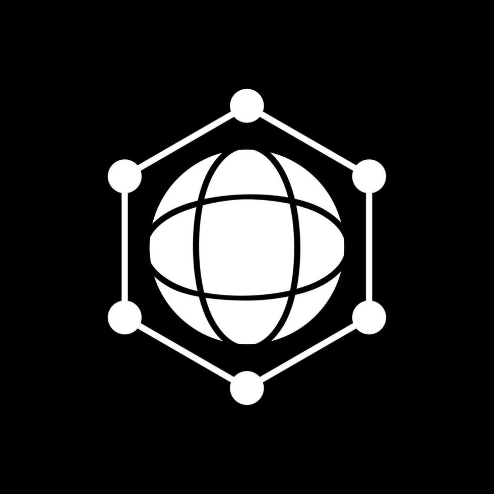ícone invertido de glifo de rede vetor