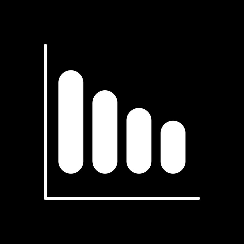 ícone invertido do glifo do gráfico de barras vetor