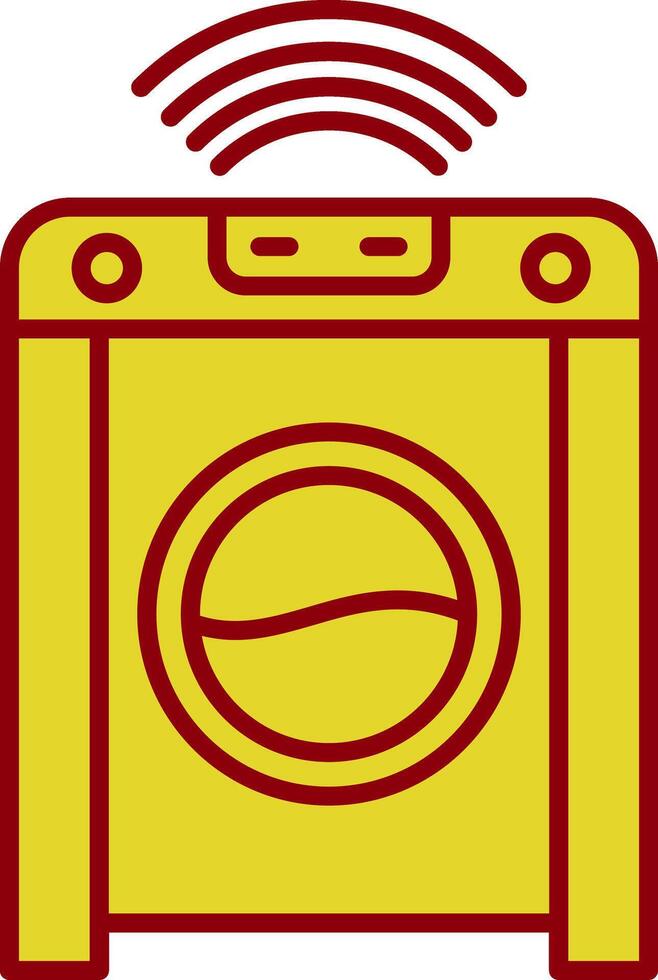 linha de máquina de lavar roupa inteligente ícone de duas cores vetor