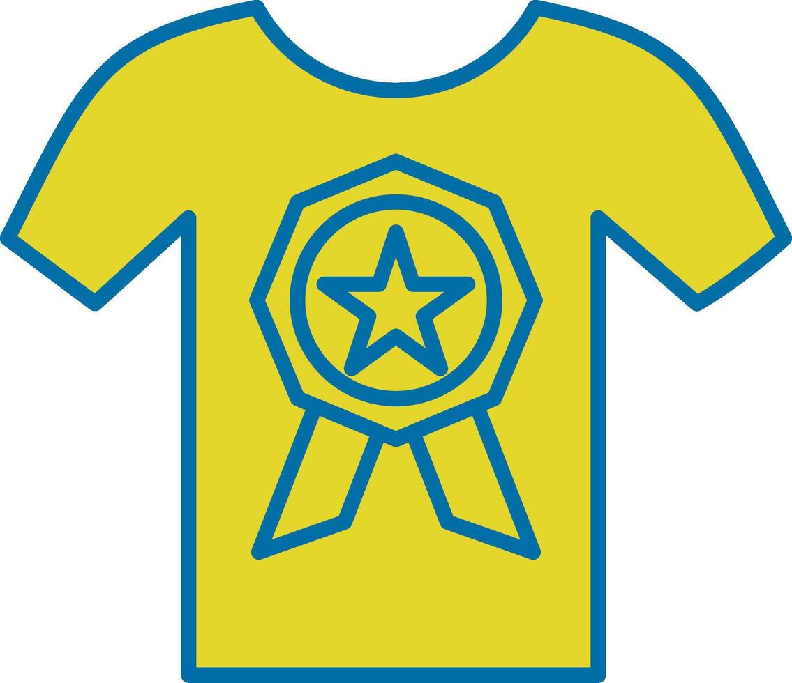 ícone de duas cores de linha de camiseta vetor