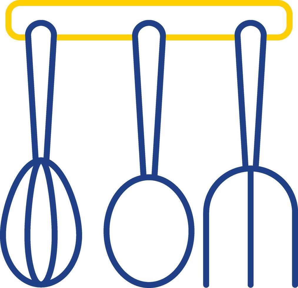 cozinha utensílios linha dois cor ícone vetor