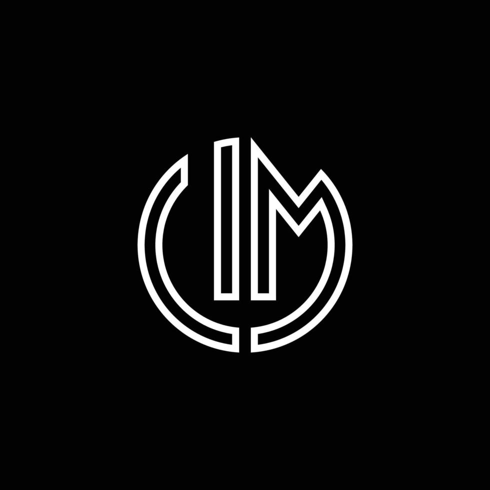 Um logotipo do monograma, círculo, fita, estilo, contorno, modelo, design vetor