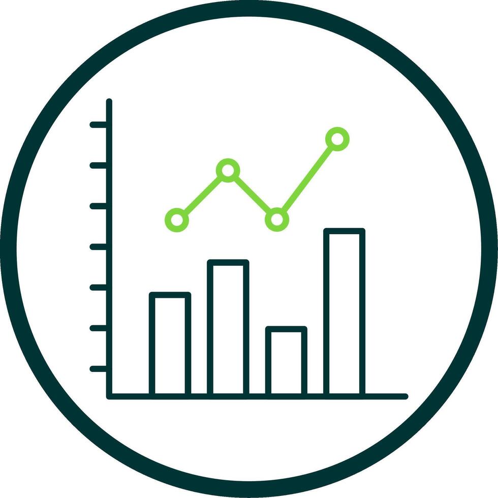 Barra gráfico linha círculo ícone vetor