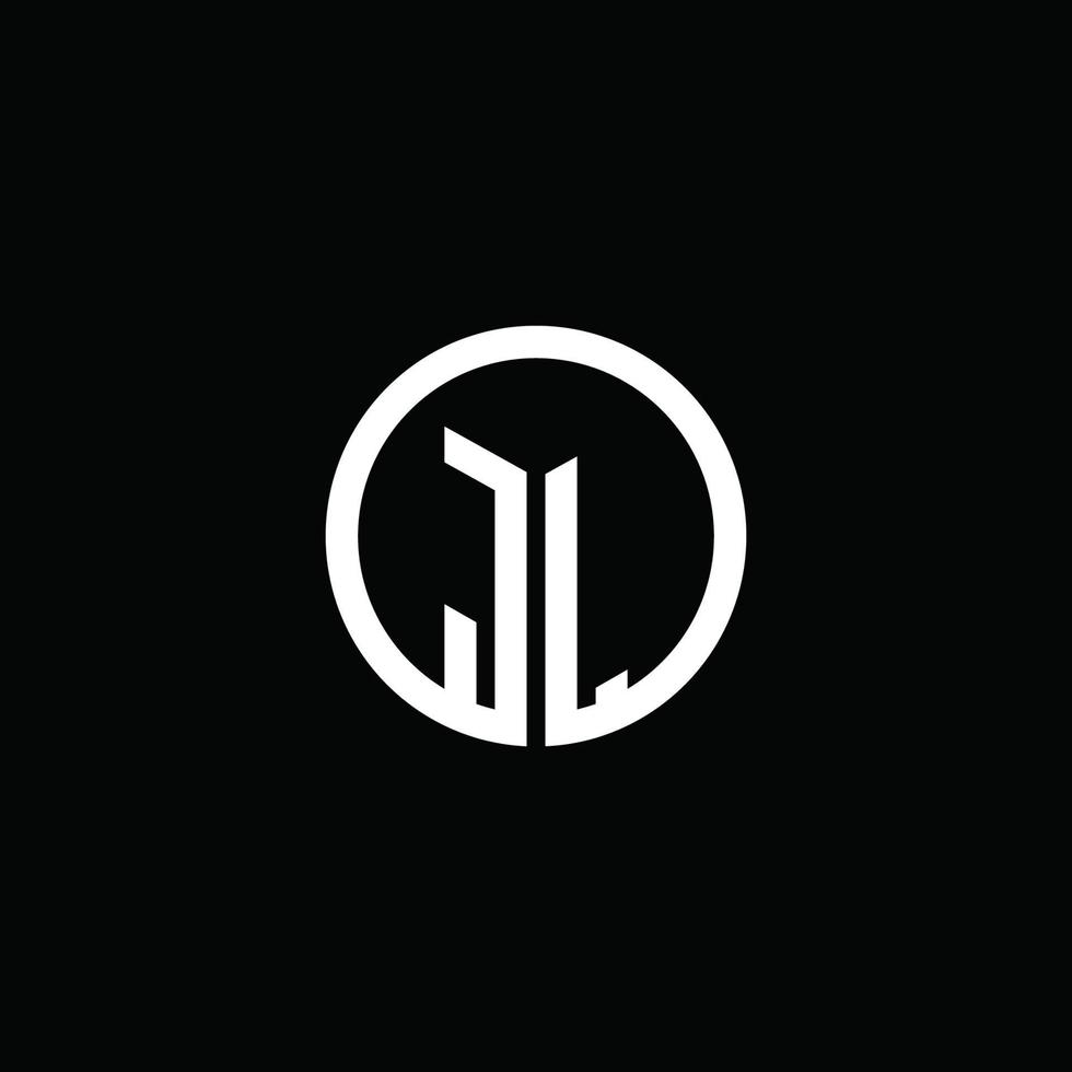 logotipo do monograma jl isolado com um círculo giratório vetor