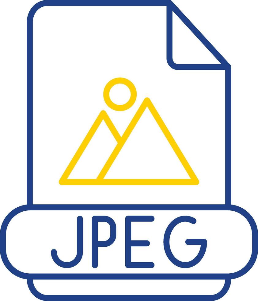 JPEG linha dois cor ícone vetor