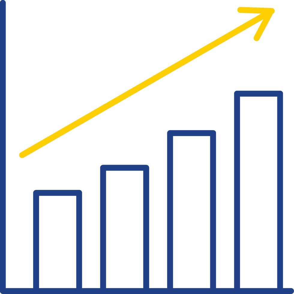ícone de duas cores de linha de gráfico de barras vetor