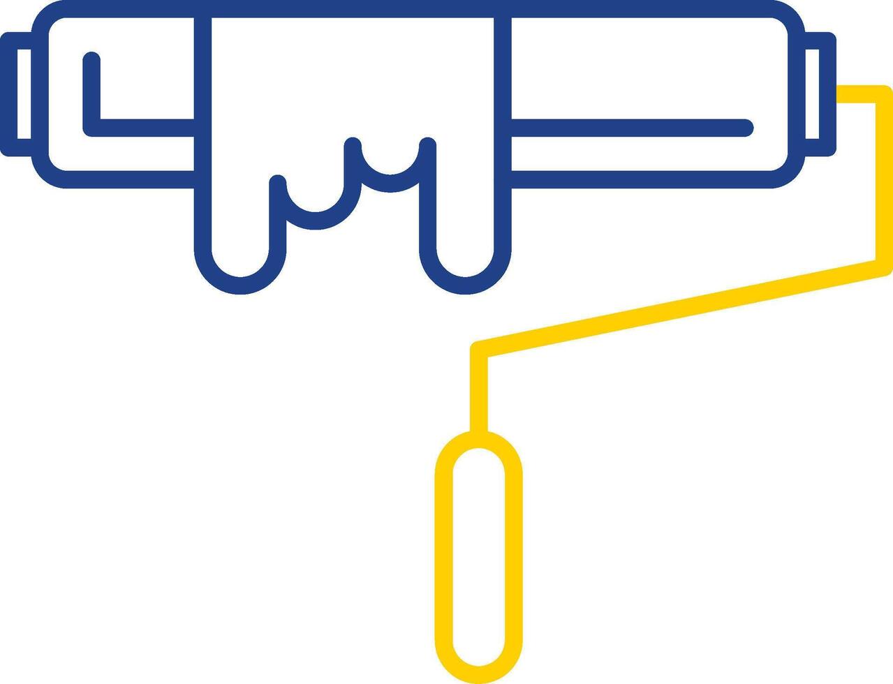 ícone de duas cores de linha de rolo de pintura vetor
