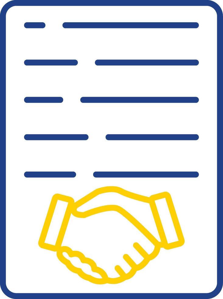 ícone de duas cores de linha de aperto de mão vetor