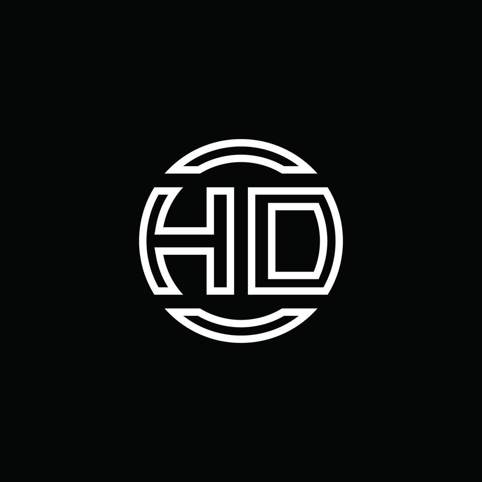 Monograma de logotipo hd com modelo de design arredondado de círculo de espaço negativo vetor