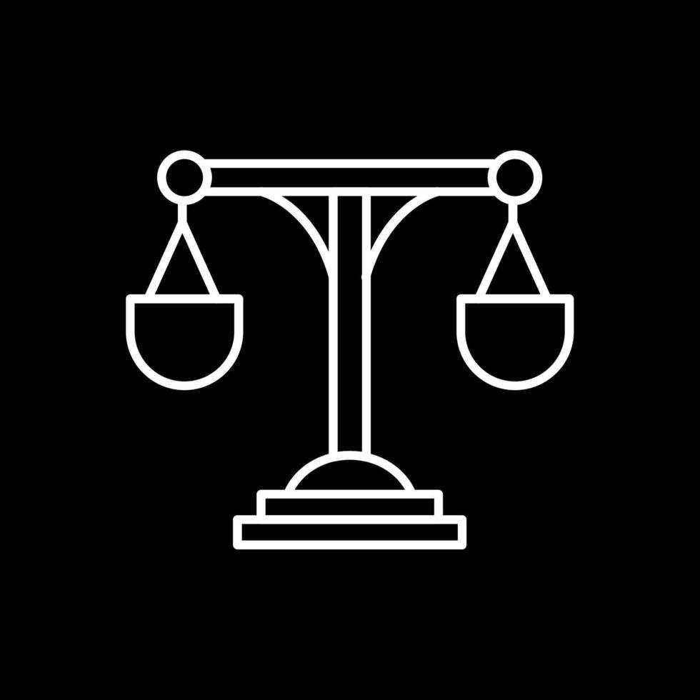 ícone invertido de linha de escala de justiça vetor
