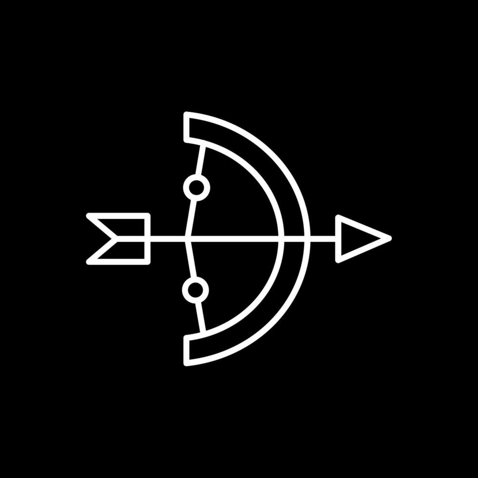 ícone invertido de linha de tiro com arco vetor