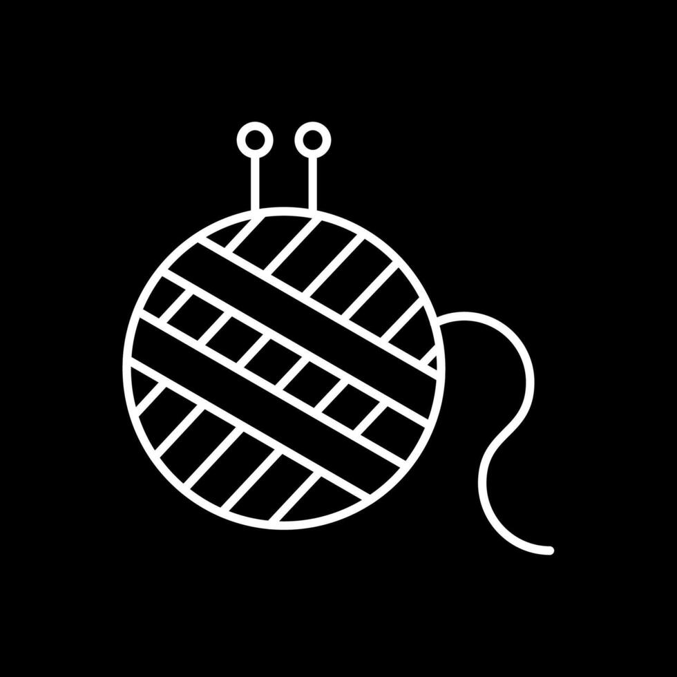 ícone invertido de linha de bola de lã vetor