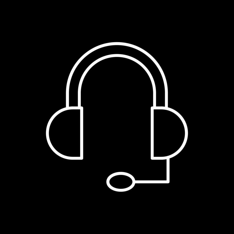 ícone invertido de linha de fone de ouvido vetor