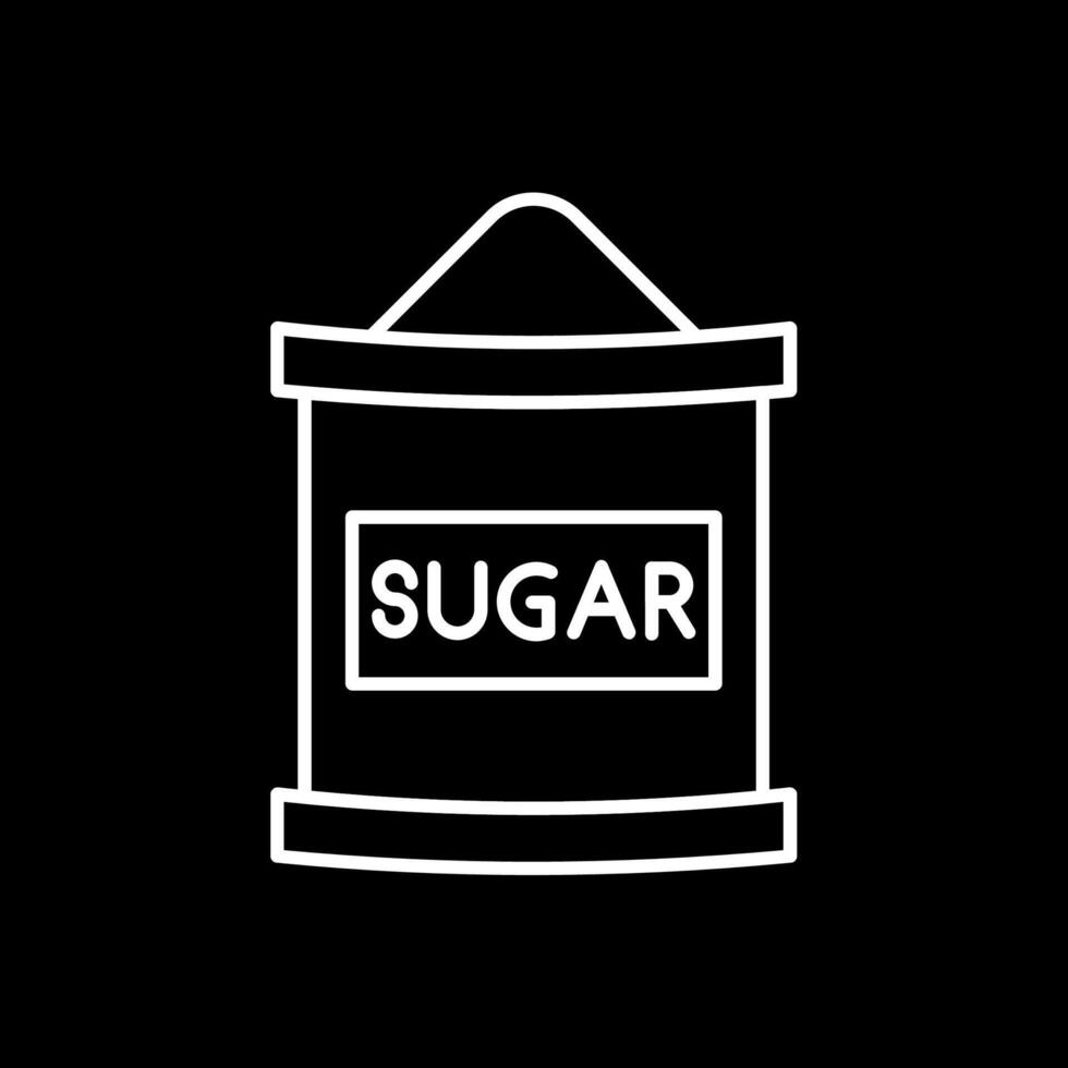 ícone invertido de linha de saco de açúcar vetor