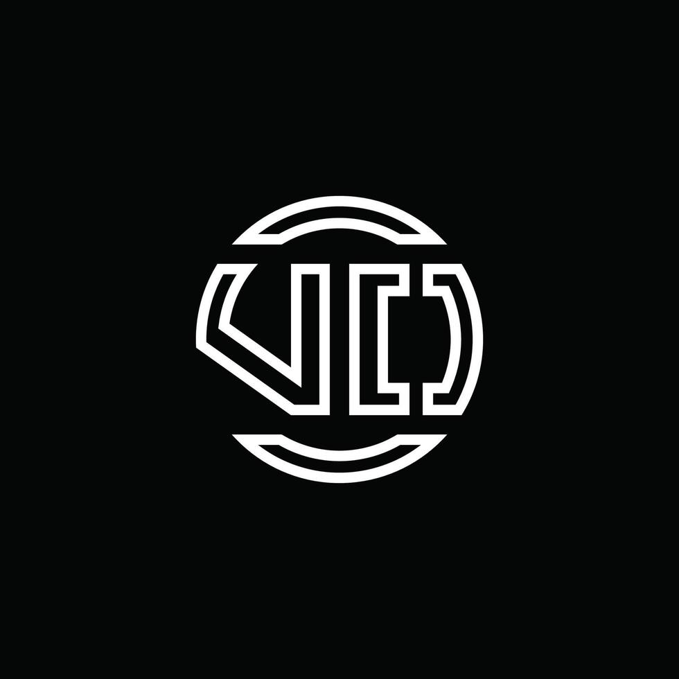 Monograma do logotipo vo com modelo de design arredondado de círculo de espaço negativo vetor