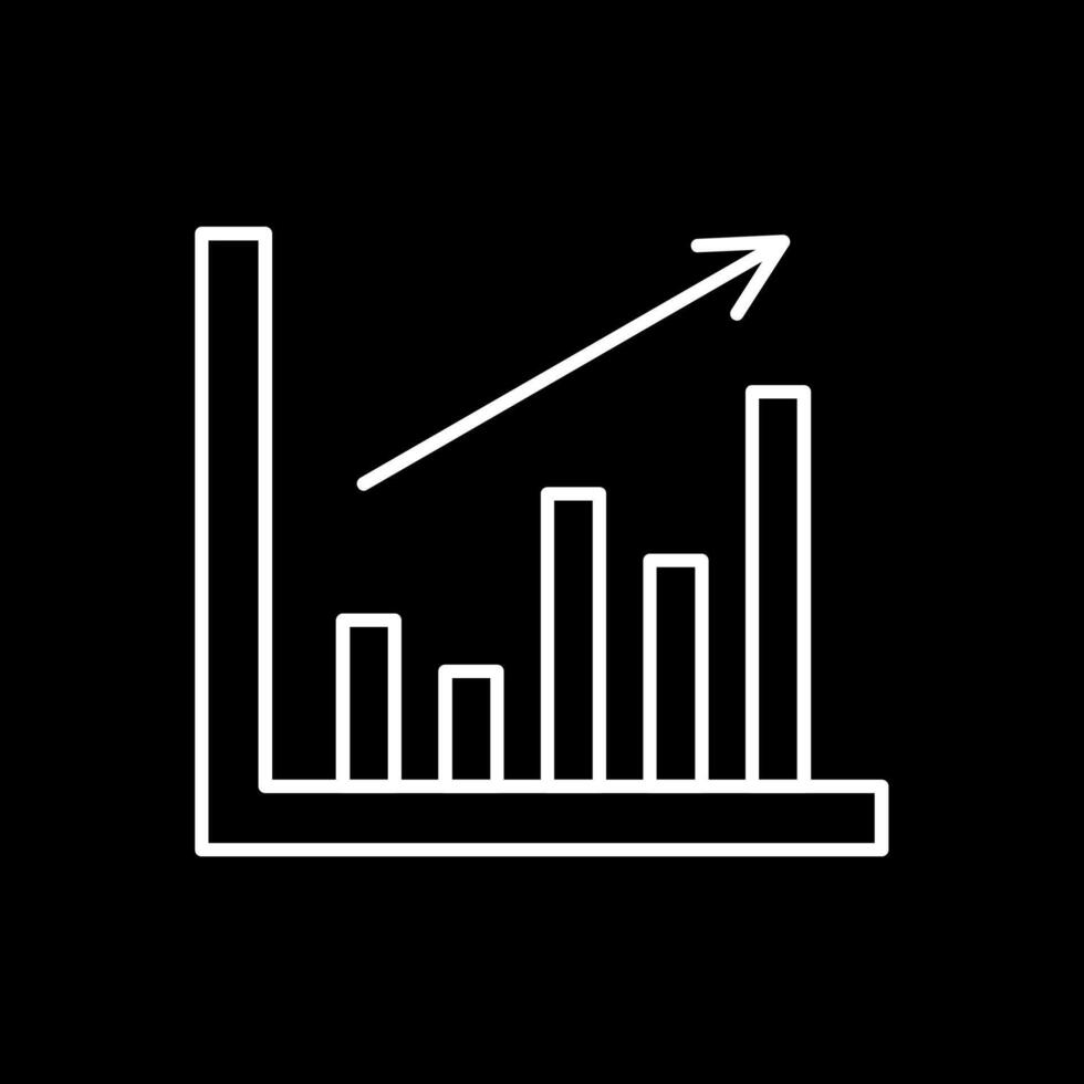 ícone invertido da linha do gráfico de barras vetor