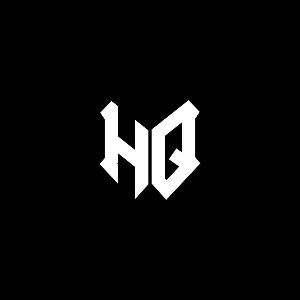 Monograma de logotipo hq com modelo de design de forma de escudo vetor