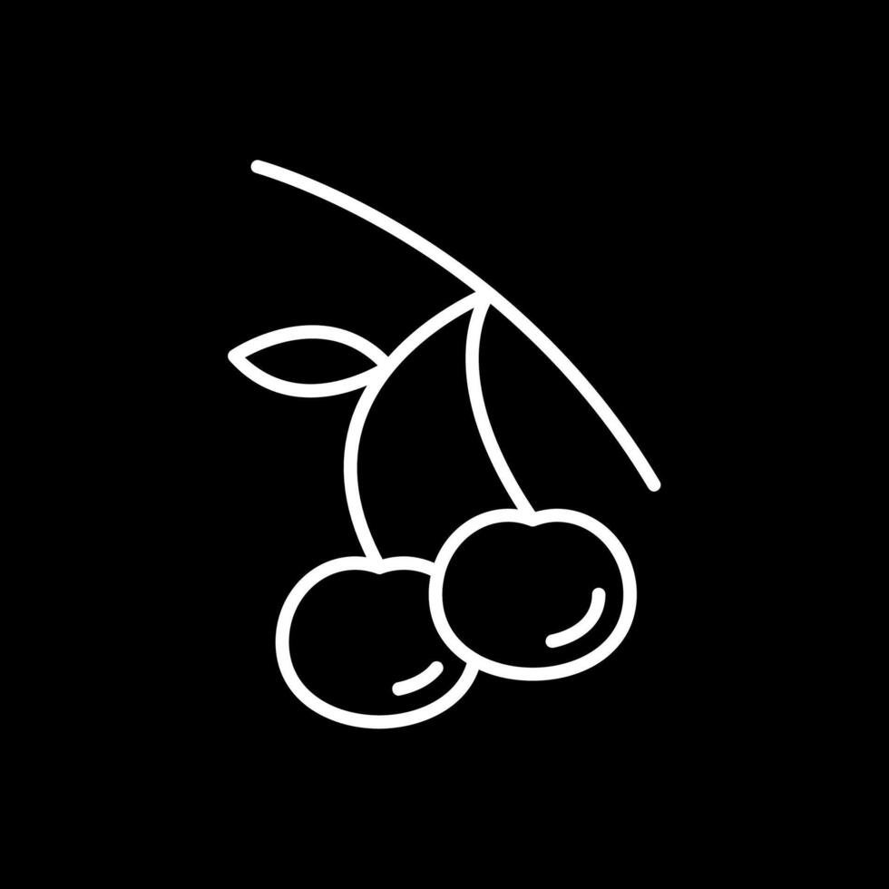 ícone invertido de linha de cerejas vetor