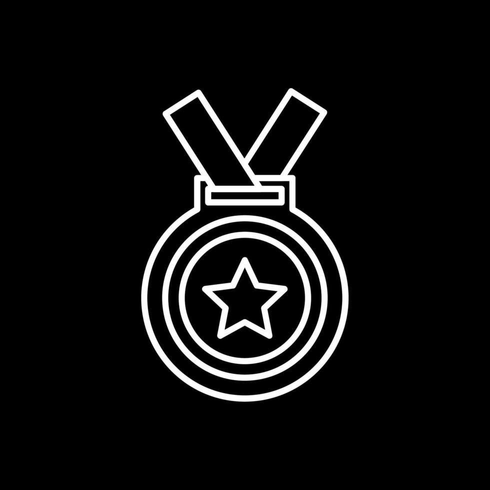 ícone invertido de linha de medalha vetor