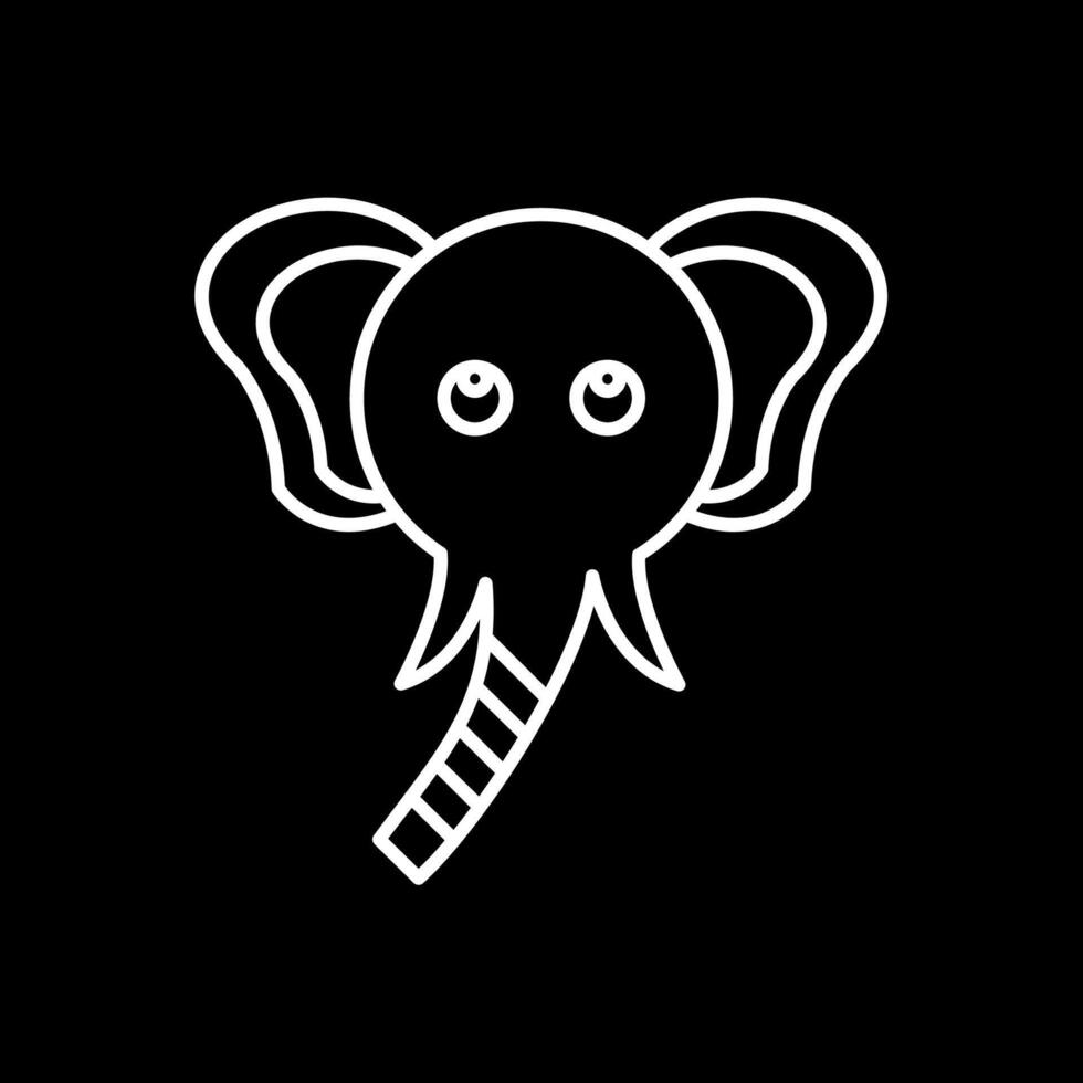 ícone invertido de linha de elefante vetor
