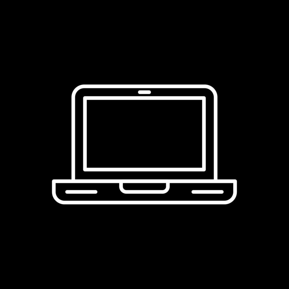 computador portátil computador linha invertido ícone vetor