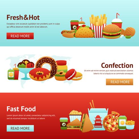 Conjunto de Banner de Fast Food vetor