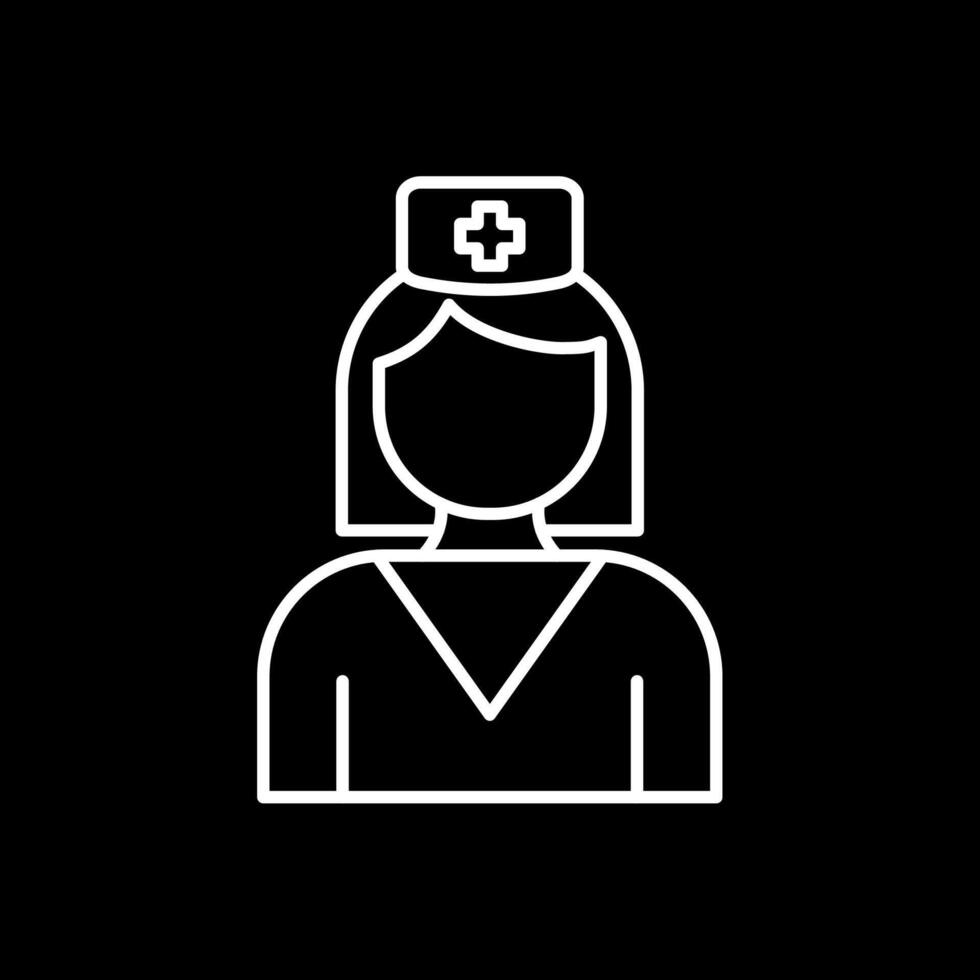 ícone invertido de linha de enfermeira vetor
