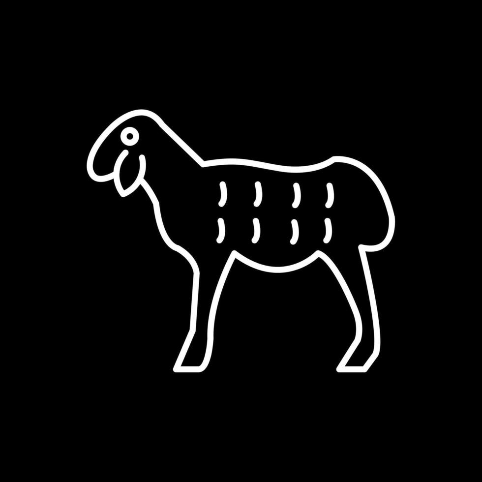 ícone invertido de linha de ovelhas vetor