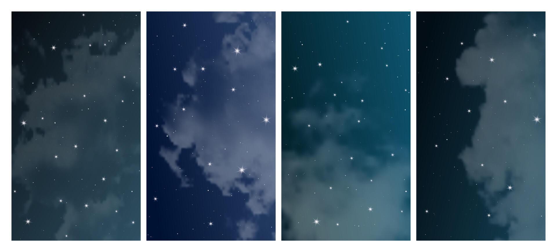 noite céu com muitos estrelas vetor