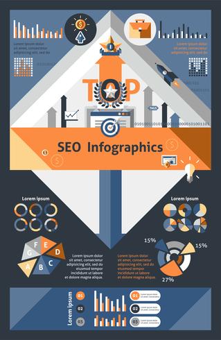 conjunto de infográficos de seo vetor