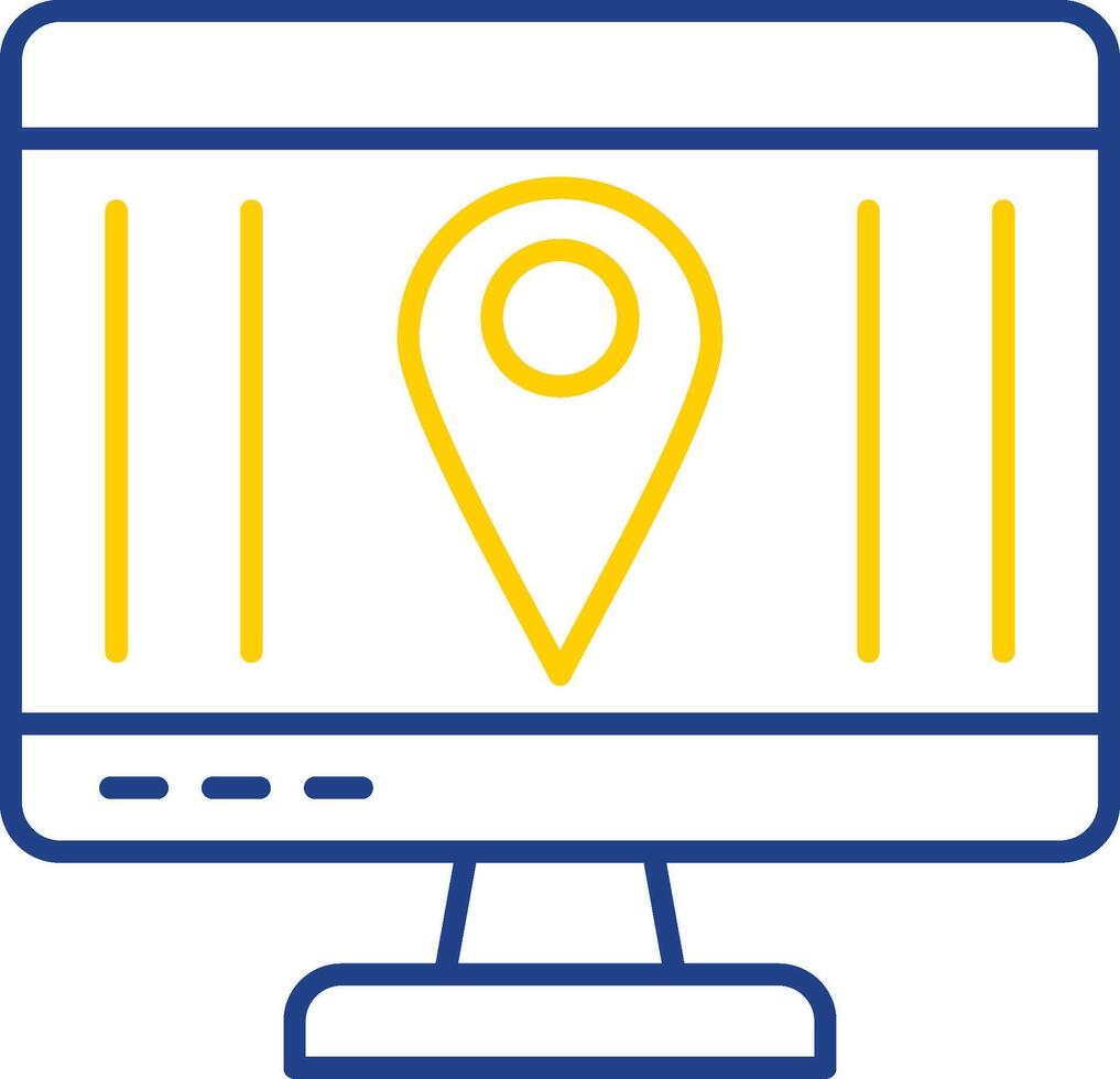 ícone de duas cores da linha de localização vetor