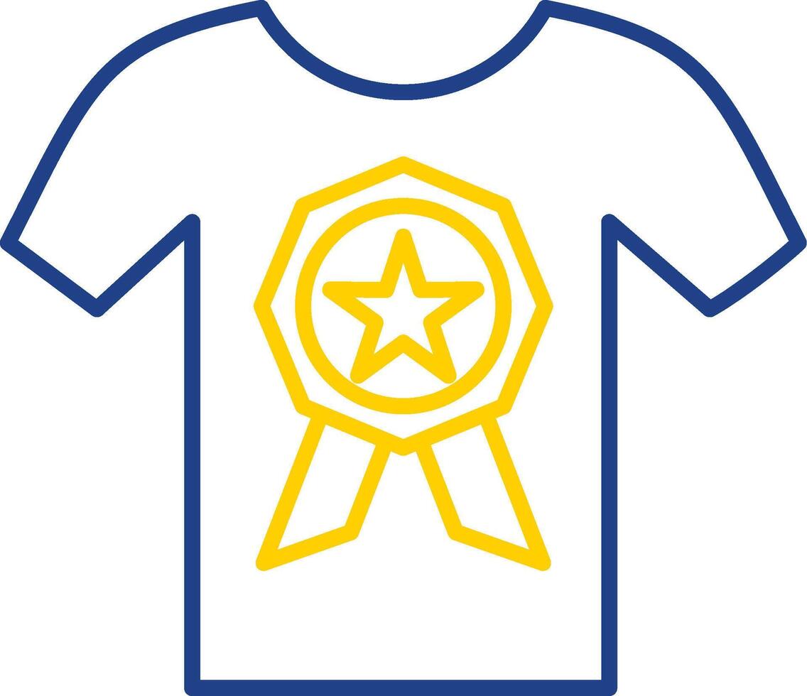 ícone de duas cores de linha de camiseta vetor