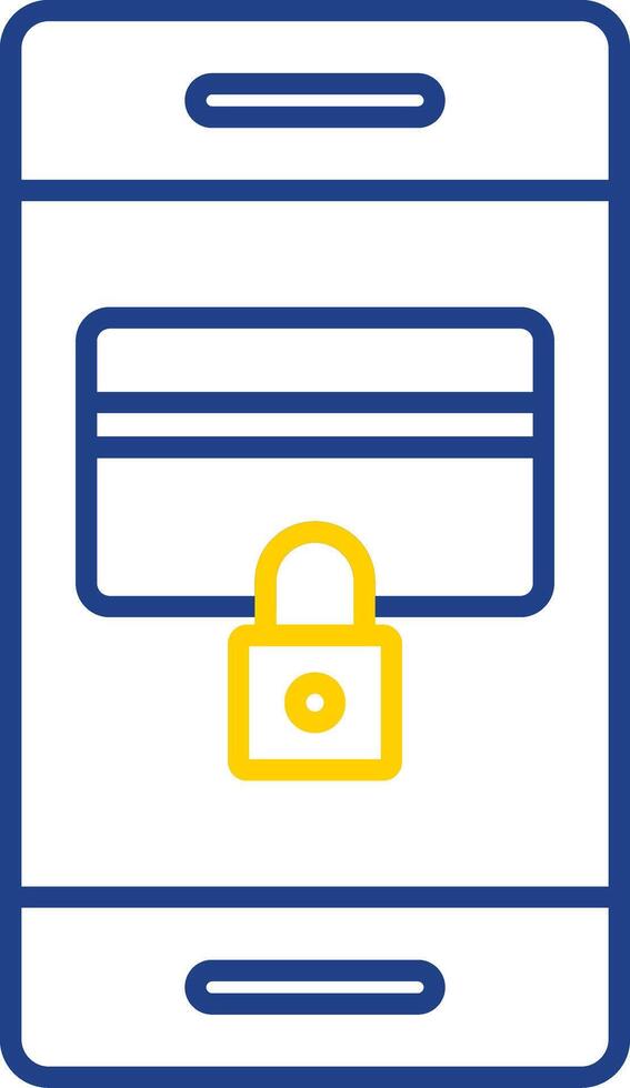 ícone de duas cores da linha de pagamento seguro vetor