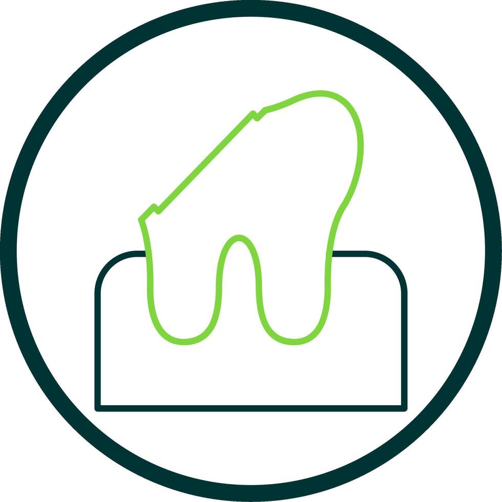 dental cárie linha círculo ícone vetor