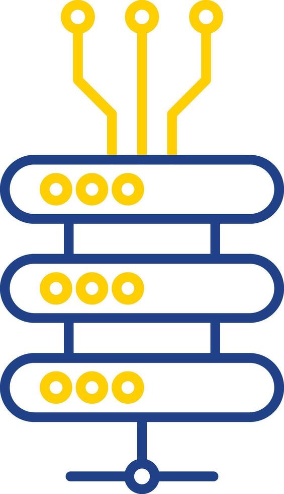 linha de rede de dados ícone de duas cores vetor