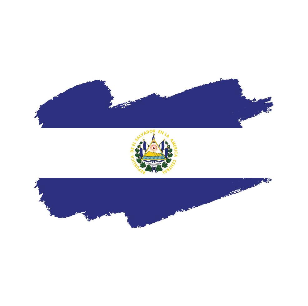 vetor de bandeira de el salvador com pincel estilo aquarela