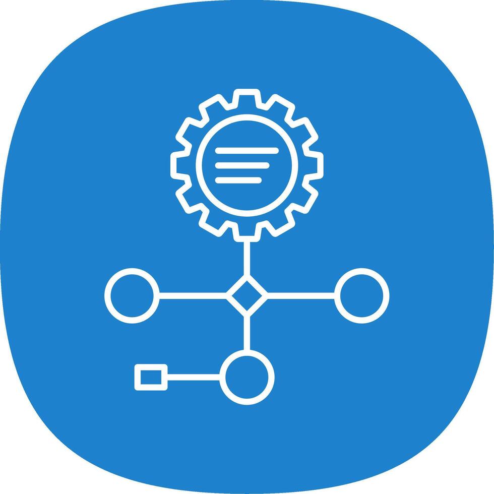 fluxo de trabalho linha curva ícone vetor