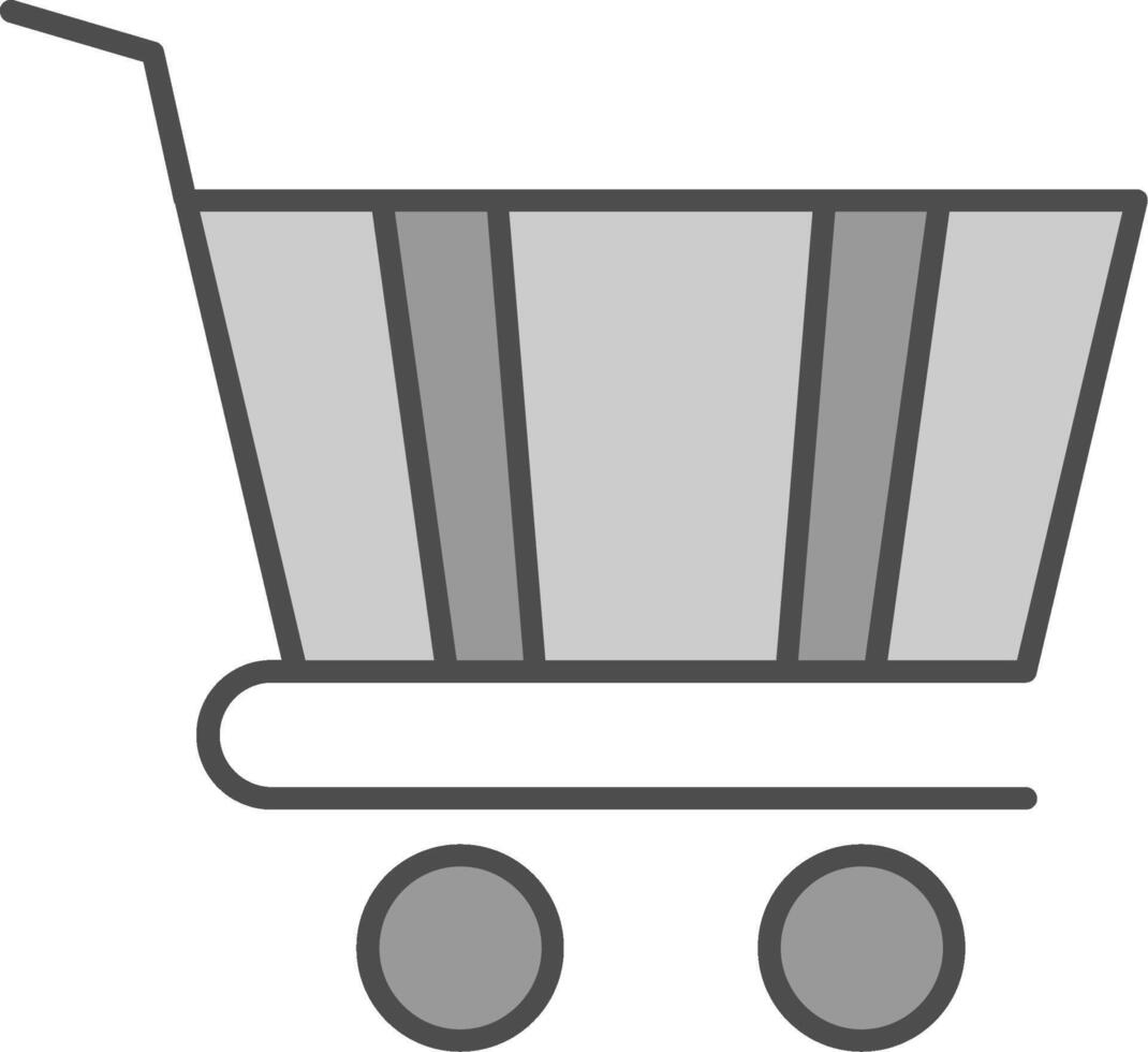 ícone de duas cores da linha do carrinho de compras vetor