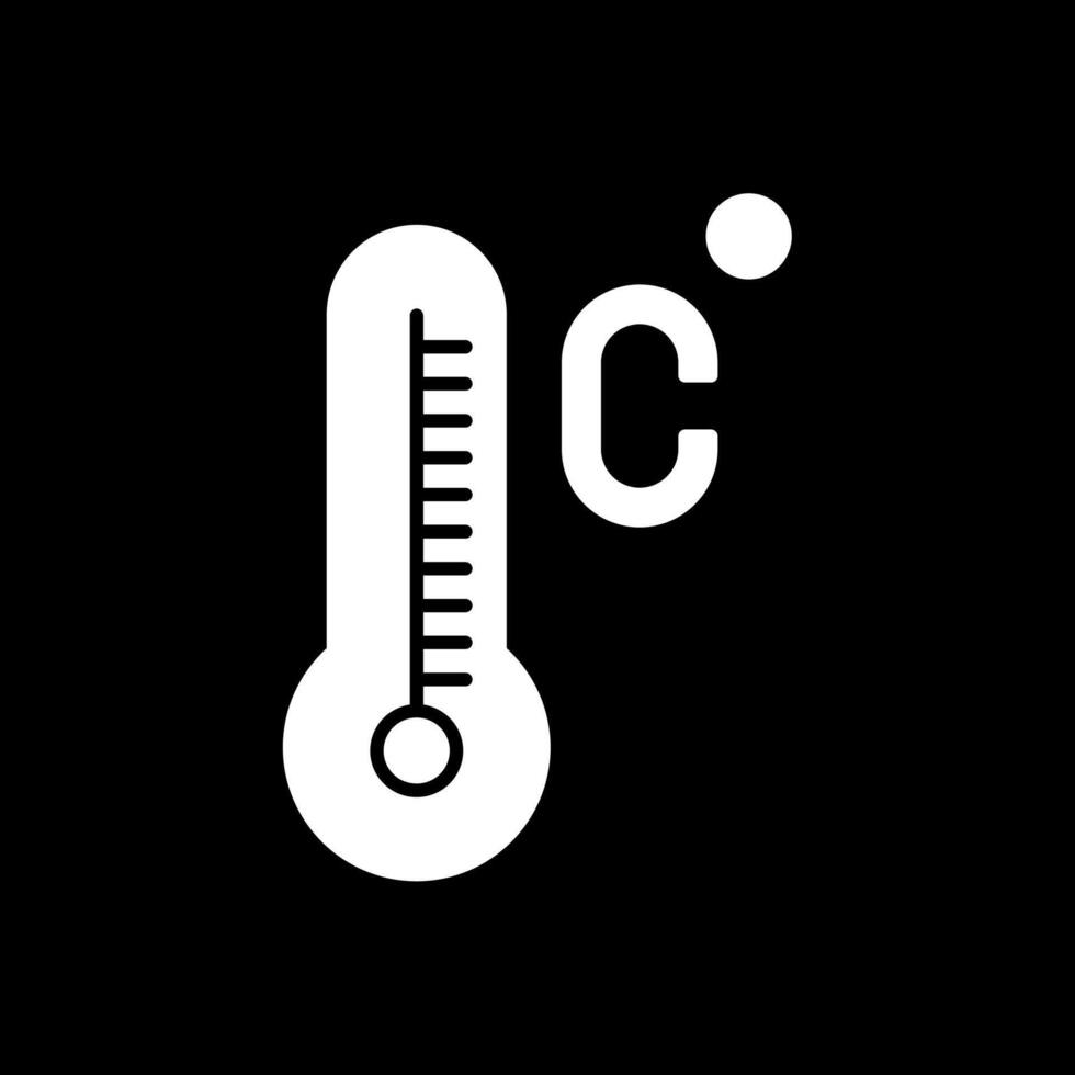 Celsius glifo invertido ícone vetor